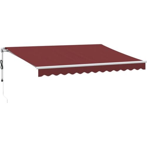 vidaXL - Luifel - automatisch - uittrekbaar - met - LED - 350x250 - cm - bordeauxrood