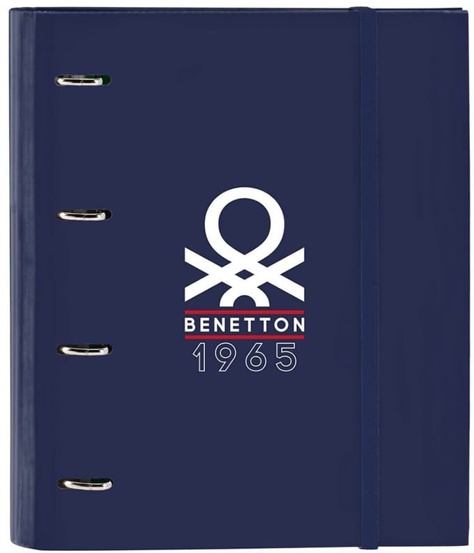 Ringmap Benetton Varsity Grijs Marineblauw 27 x 32 x 3.5 cm