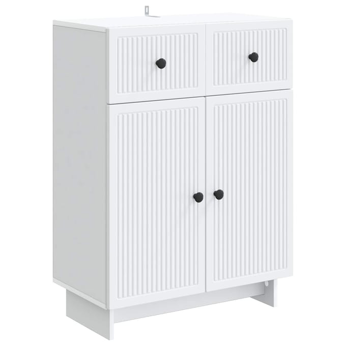 vidaXL - Dressoir - Wit - 66 - x - 34,5 - x - 90 - cm - Bewerkt - hout