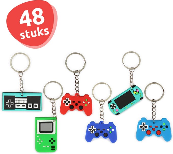 Isa's Friends® - Uitdeelcadeautjes Sleutelhangers Games - 48 stuks - Traktatie