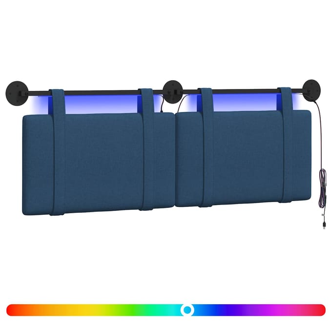 vidaXL - Hangend - hoofdbord - Blauw - Stof