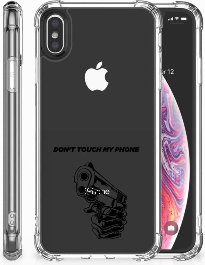 Apple iPhone Xs Max Anti Shock Case Gun Don't Touch My Phone