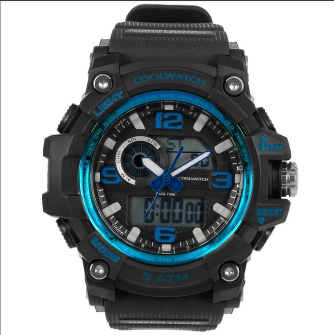 Coolwatch Horloge CW.389 Digital staal 5 ATM Black