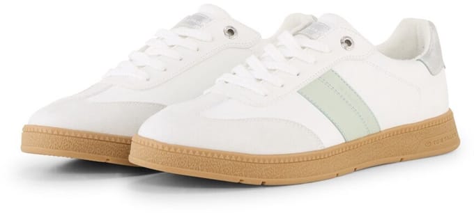 Tom Tailor - Sneakers met colourblocking - Maat 38 - white-mint
