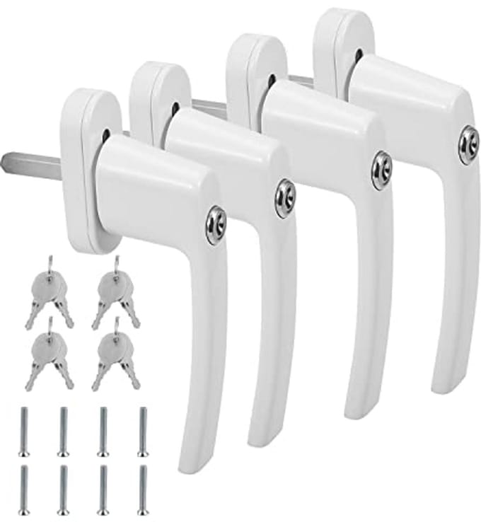 Afsluitbare Raamgreep Set - 4 Stuks Aluminium, 35mm Slot, Ideale Kinderbeveiliging