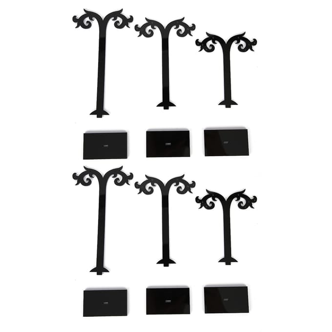2 Sets DIY Montage Acryl Oorbellen Sieraden Display Standaard Organizer Opbergrek black