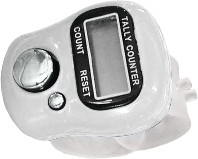 Clicker Teller - Hand Telteller - Activiteiten Tellen - 5-Cijferige Weergave - Verstelbare Riem - Wit