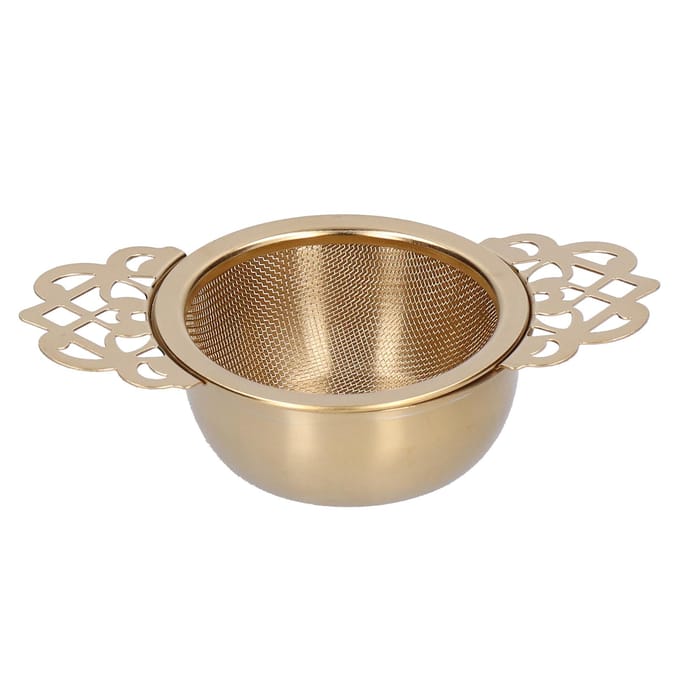 RVS Thee Zeef Losse Blad Thee Infuser Filter Dubbele Oor Keuken Gadget Zilver goud