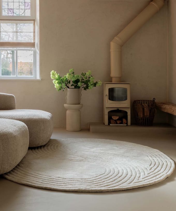 Rond design vloerkleed - Balans Dual ivoor 150