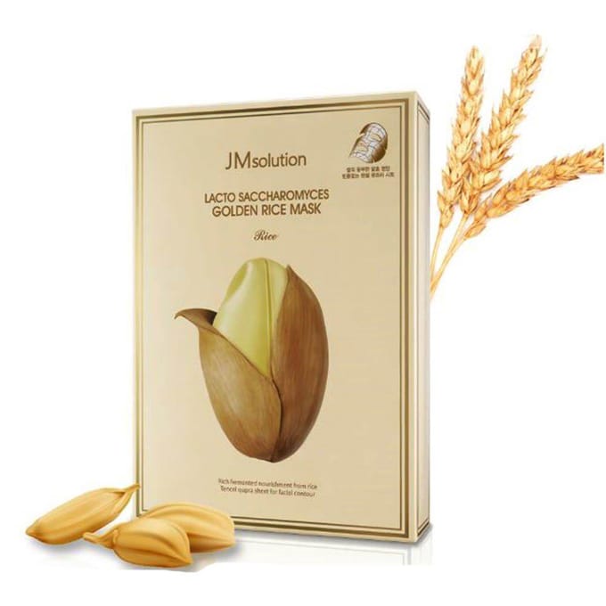 JM Solution Lacto Saccharomyces Masque au Riz Doré 1 Paquet (10 unités) beige