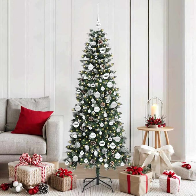 vidaXL - Kunstkerstboom - Groen - 180 - cm - PVC - en - Plastic - en - Staal