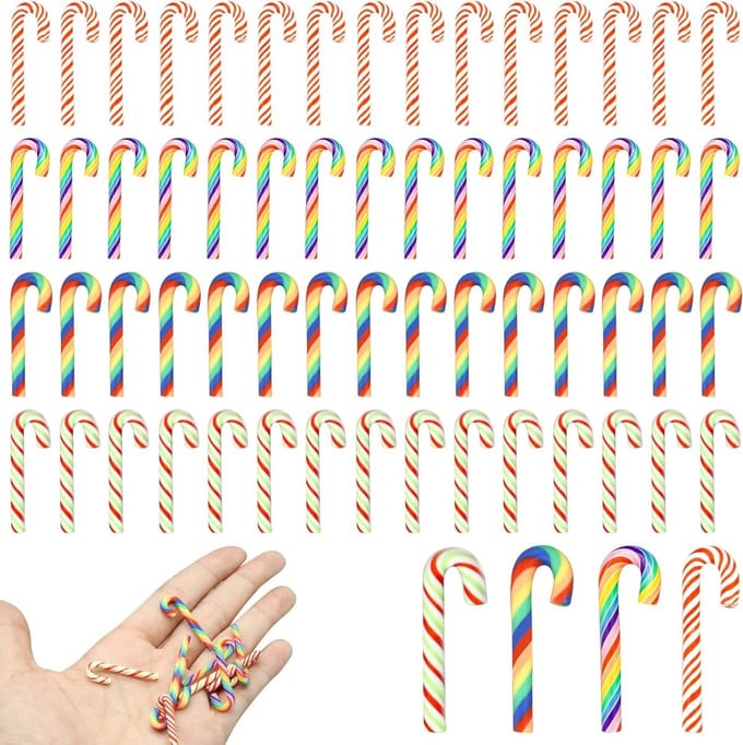 Dailygoods- Candy Cane 60 Stuks - Nep Snoep Decoraties - Ornamenten