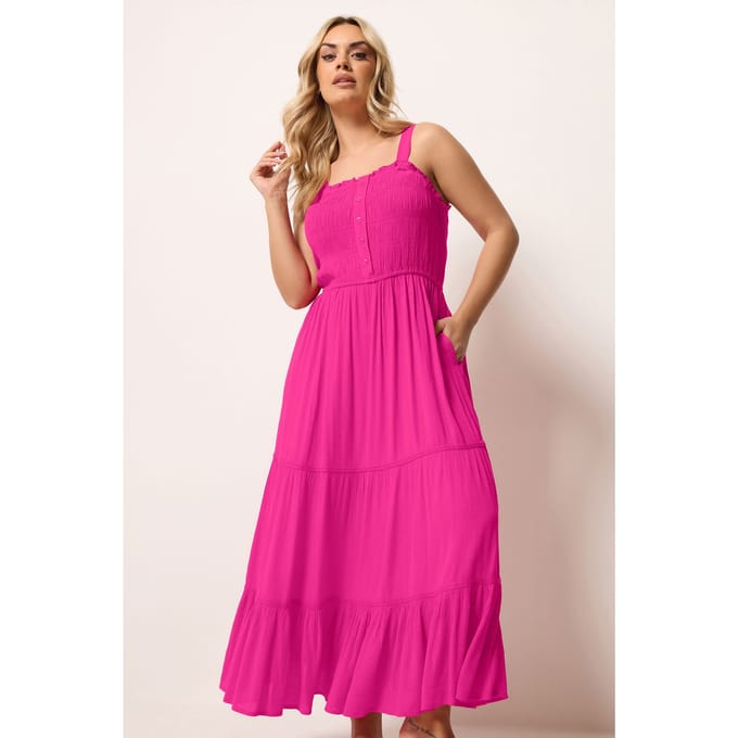 Yours Roze Jurk Met Gerimpelde Sluiting Size 44