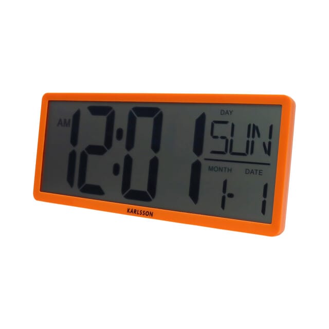Karlsson wand/tafelklok retro lcd helder