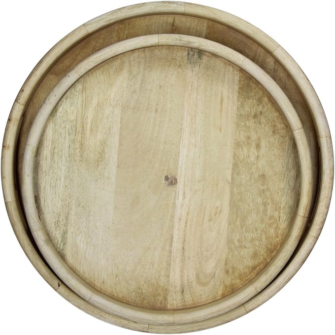 Dienblad Vie - set 2 stuks - Naturel Hout - Decoratief Serveerblad