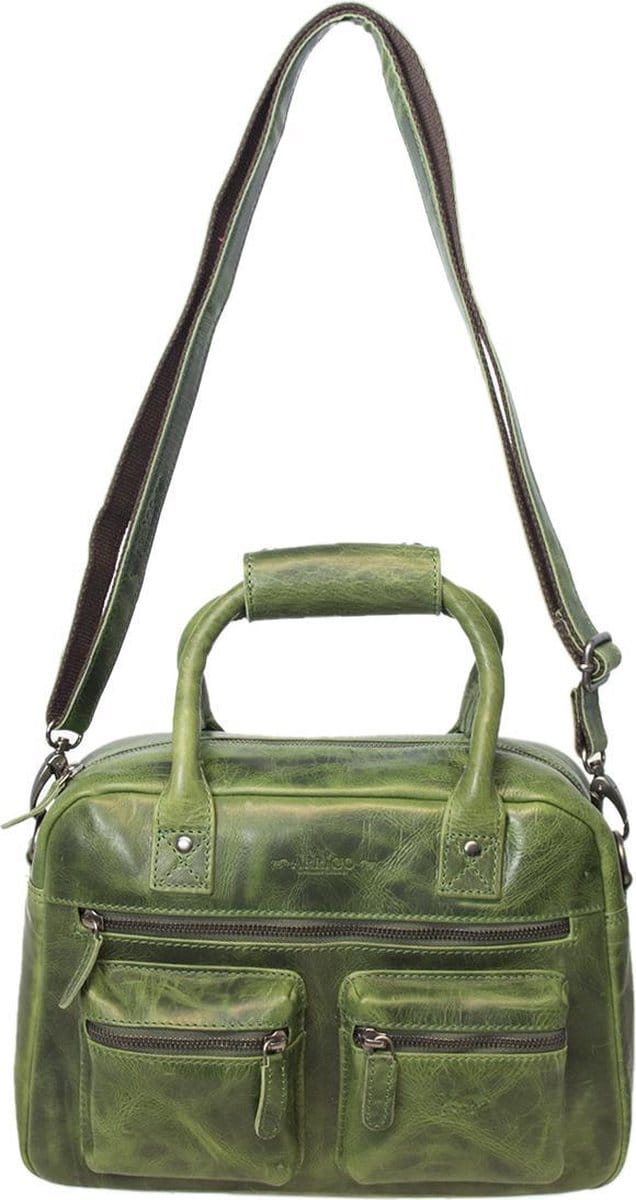 Tas Dames Lichtgroen Leer – Lederen Schoudertas – Handtas Echt Leer - Medium Formaat