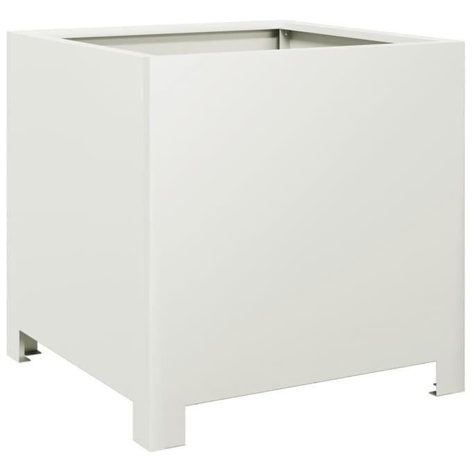 vidaXL - Plantenbak - 40x40x40 - cm - staal - wit