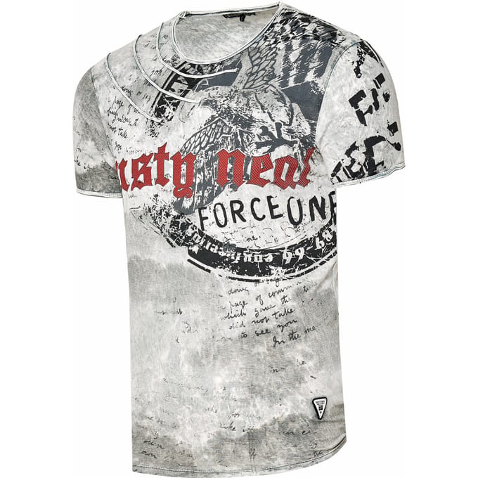 gewassen T-shirt met adelaarprint