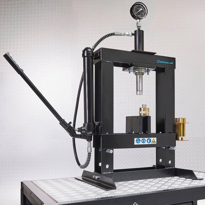 Datona® Werkplaatspers 10 ton + Perspennen - Zwart