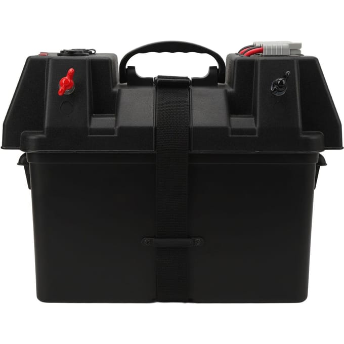 Draagbare Auto Accubak 5V 1A 2.1A USB-interface 12V 20A Sigarettenaansteker voor Camper en Trailer Accu's black