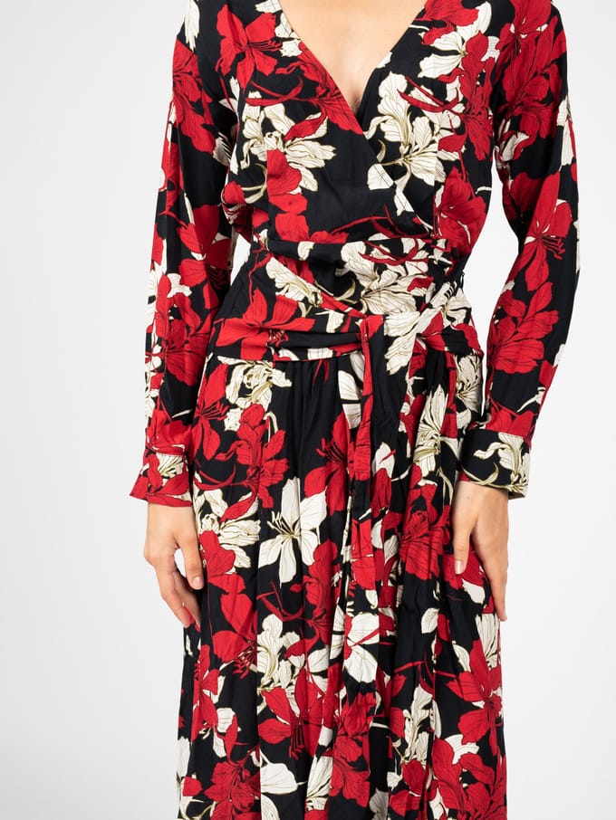 PINKO Utilizzare 1 Abito Marocaine S Multi. Black/white/red Größe: 38 | Midikleider Outlet | Damen | Schwarz