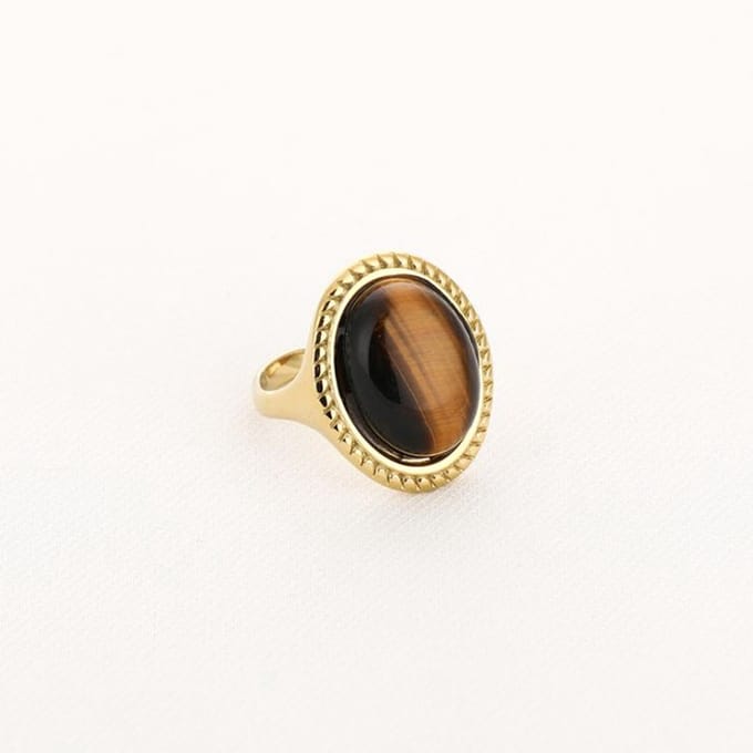 Bijoutheek Ring (Sieraad) Ovaal Groot Tigers Eye