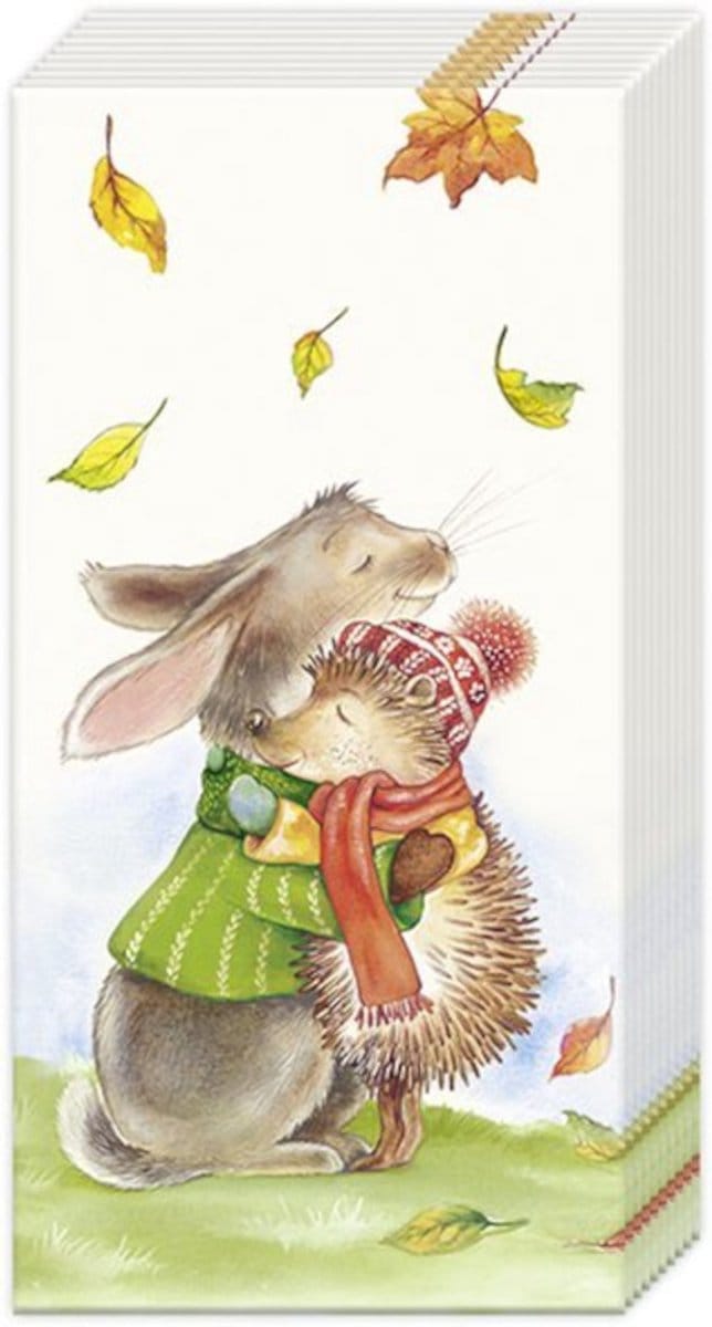 Zakdoeken Best friend forever cream - IHR - 21x21 cm