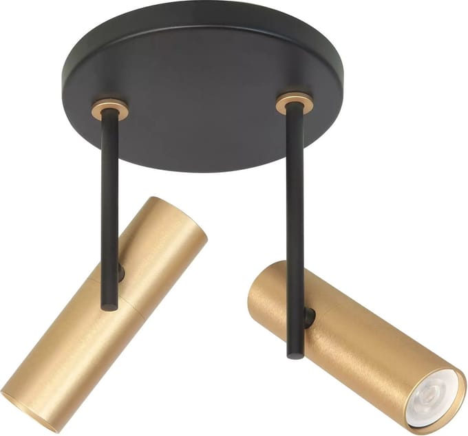 Spot Trend 2 lichts Ø 15 cm incl mini GU10 zwart goud