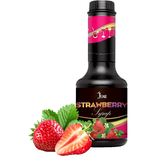 JENI Aardbeiensiroop - 456 ml Limonadesiroop - Heerlijk zoete aardbeiensmaak voor in drankjes, desserts en gebak - JENI