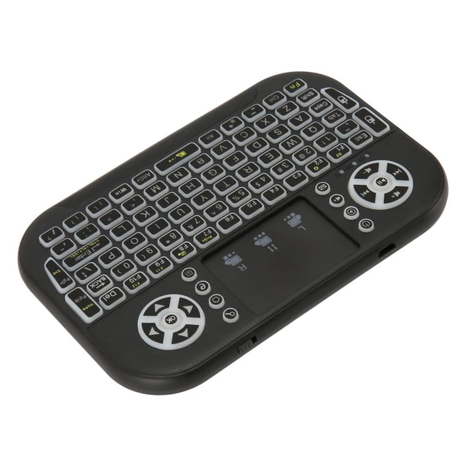 Mini clavier Bluetooth sans fil 2,4 GHz avec pavé tactile rétroéclairé, télécommande pour gray