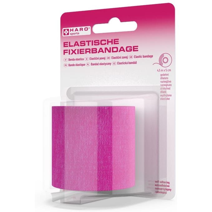 Elastische fixerende zwachtel, 50 mm x 4,5 m, roze