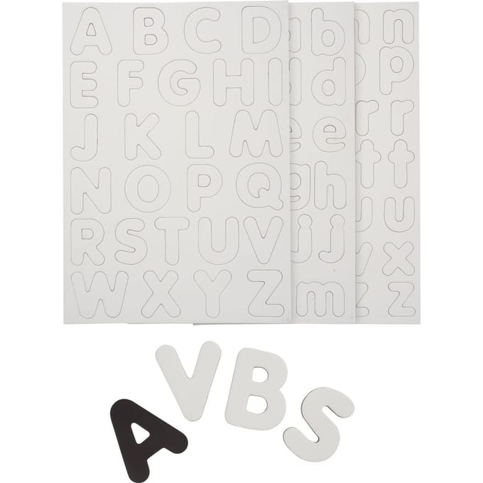 Blanco magnetische letters, 100 stuks