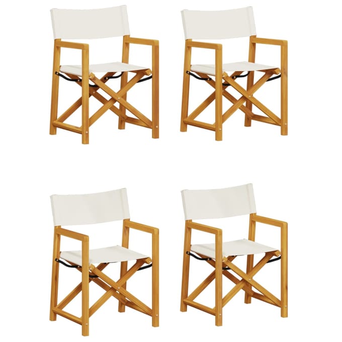 vidaXL - Inklapbare - stoelen - 4 - st - stof - crèmewit
