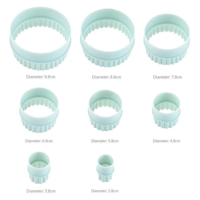 8 stuks Ronde Lichtgroene Golf Ronde Dubbelzijdige Koekvormen Voor Keuken Koekjesgereedschap ARJ019 gray