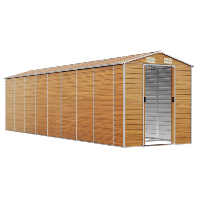 vidaXL - Tuinschuur - 191x725x198 - cm - gegalvaniseerd - staal - lichtbruin
