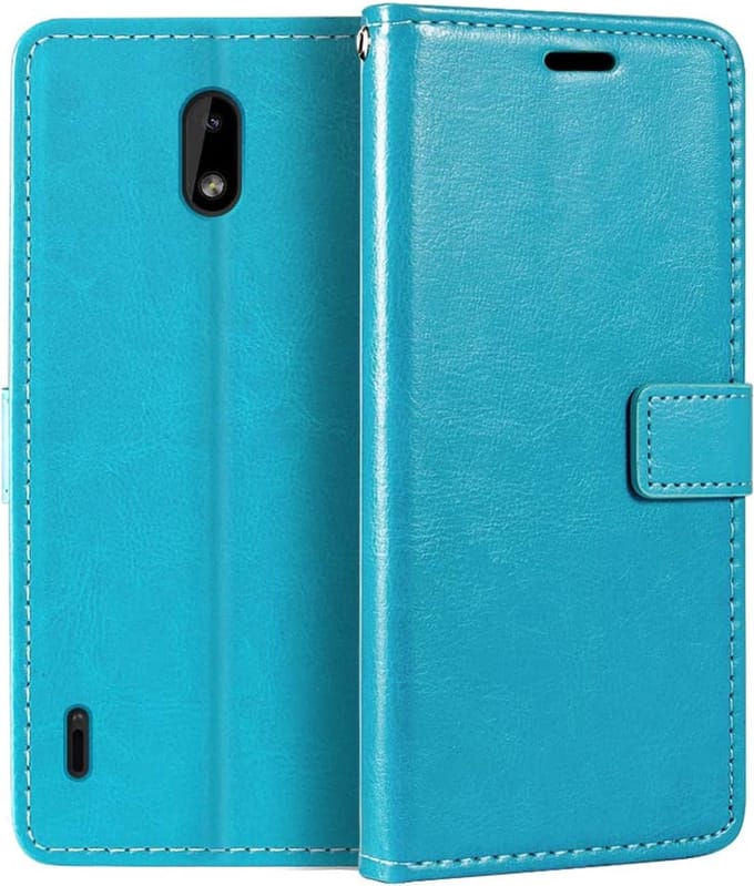 Bookcase Geschikt voor: Nokia 1.3 - Bookcase Turquoise - portemonnee hoesje