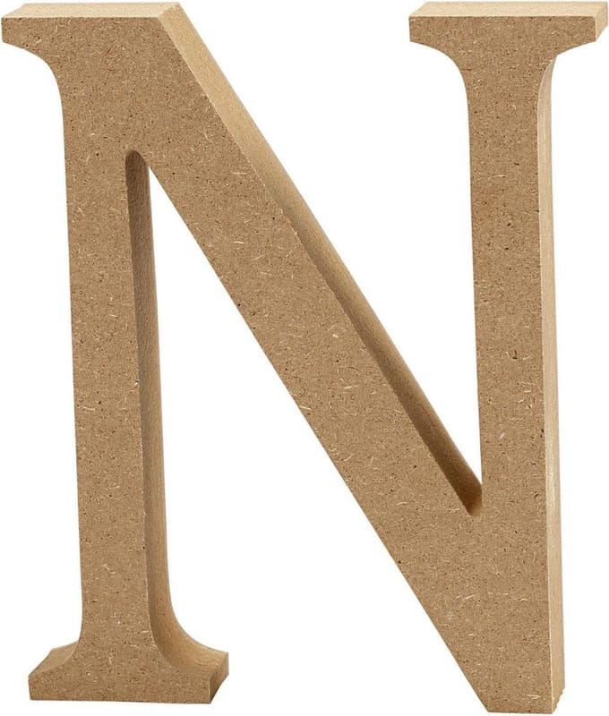 Letter, N, H: 13 cm, dikte 2 cm, 1 stuk