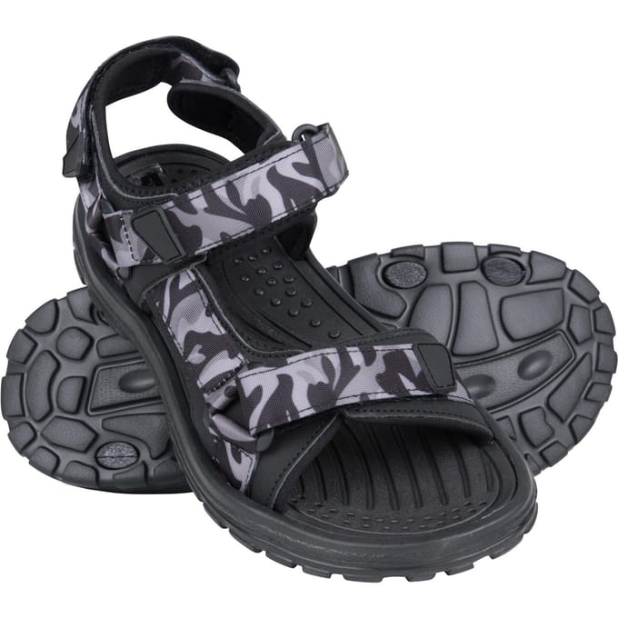 Mountain Warehouse Heren Crete Camo Sandalen (Donkergrijs)