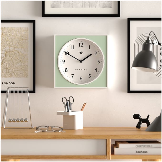 Newgate The Cube - Wandklok - Wit & Neo-Mint
