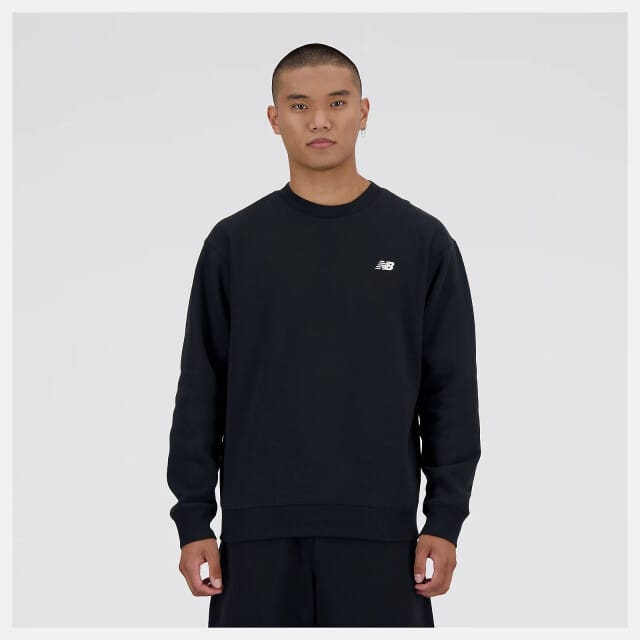 New Balance Sport Essentials Fleece Crew Heren Trui - BLACK