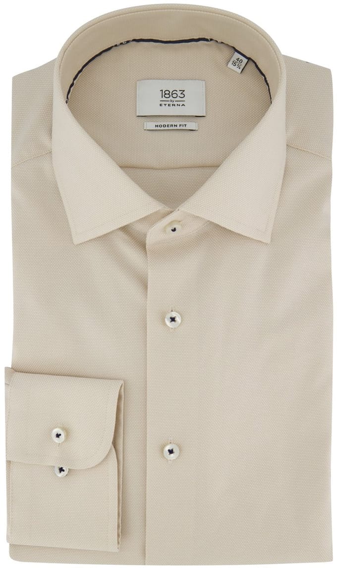 Beige katoenen overhemd Eterna 1863 Modern Fit