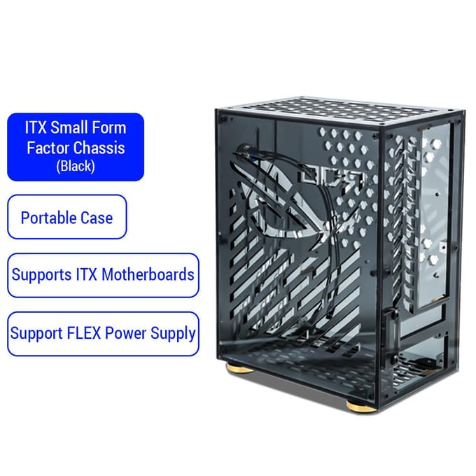 Petit boîtier d'ordinateur Portable, coque en plexiglas, boîtier Compact pour ordinateur de bureau, carte mère mini-itx transparent