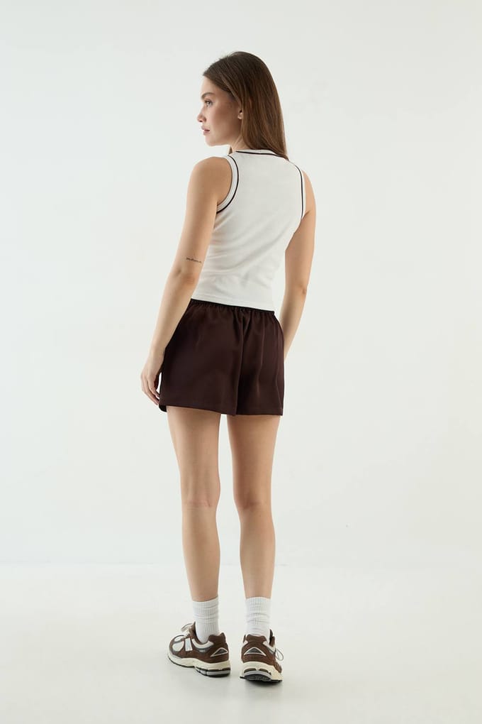 Dames Dsgn Studio Contrast Racerback Hemdje | Ecru | Maat: 2XL