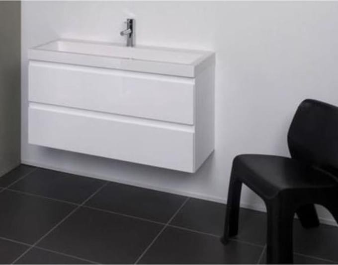 INK - Onderkast 2 Laden Greeploos Gelakt - 800x400x520 Mm - Mat Wit