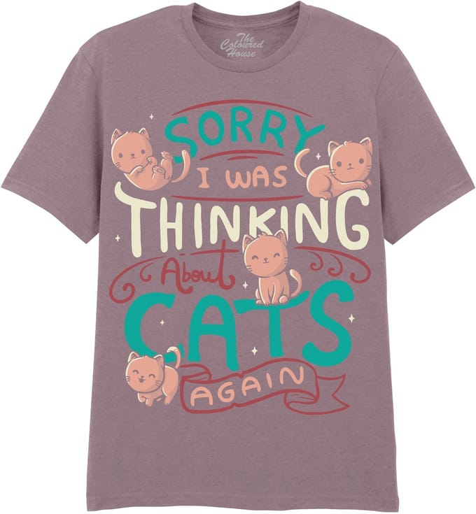 Thinking About Cats The Coloured House T-shirt M