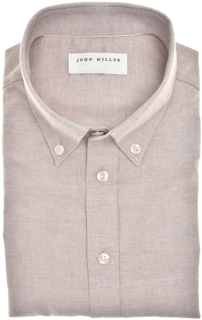 John Miller - Overhemd Lichtbruin John Miller Lichtbruin 5142567
