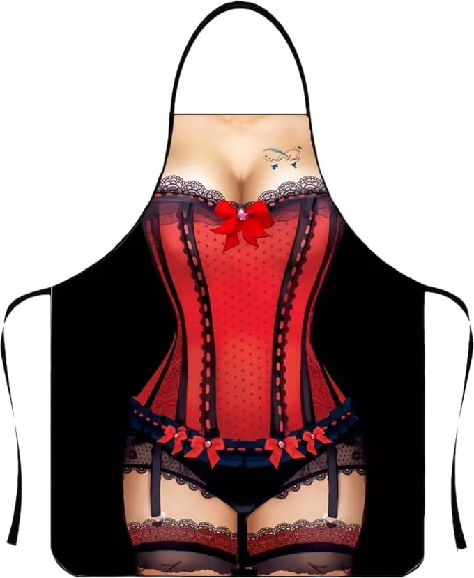 Grappig Keuken Schort met Sexy Stripper Vrouw-Print