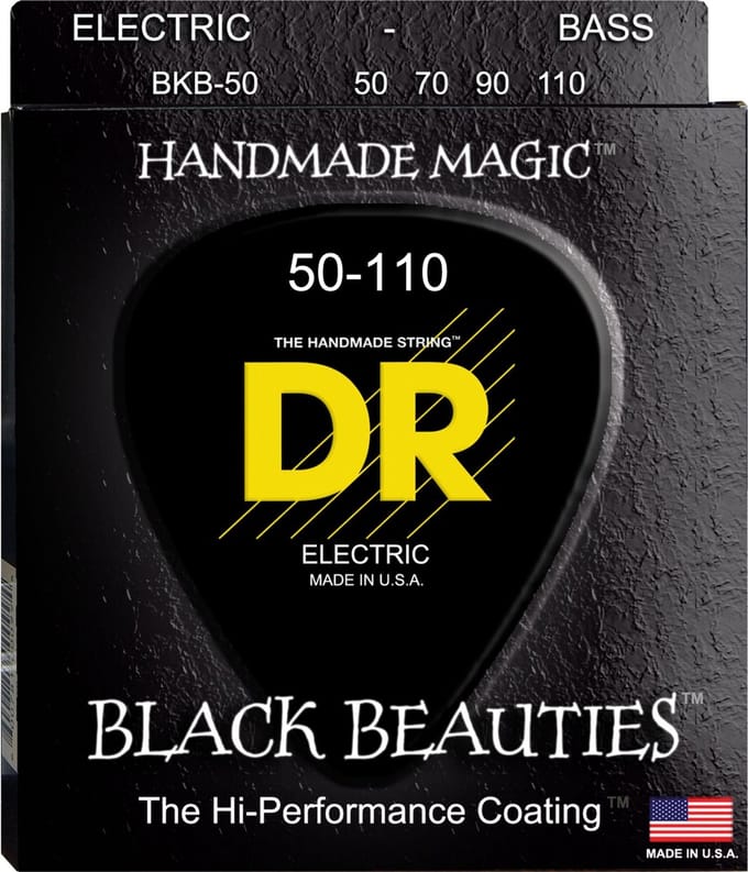 DR 4er bas 50-110 Extra-Life zwart Beauties BKB-50 - Snarenset voor 4-string basgitaar