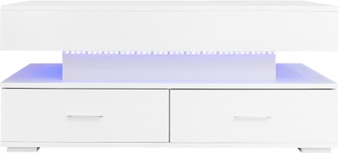 Gotagee Hydraulisch in hoogte verstelbare salontafel Heftafel met LED-verlichting Wit
