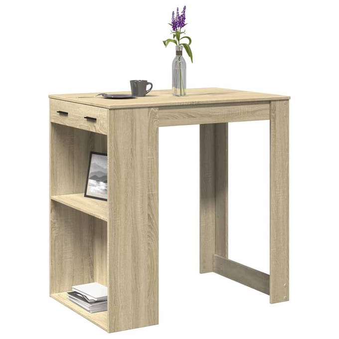 vidaXL - Bartafel - 102x70x103,5 - cm - bewerkt - hout - sonoma - eikenkleurig